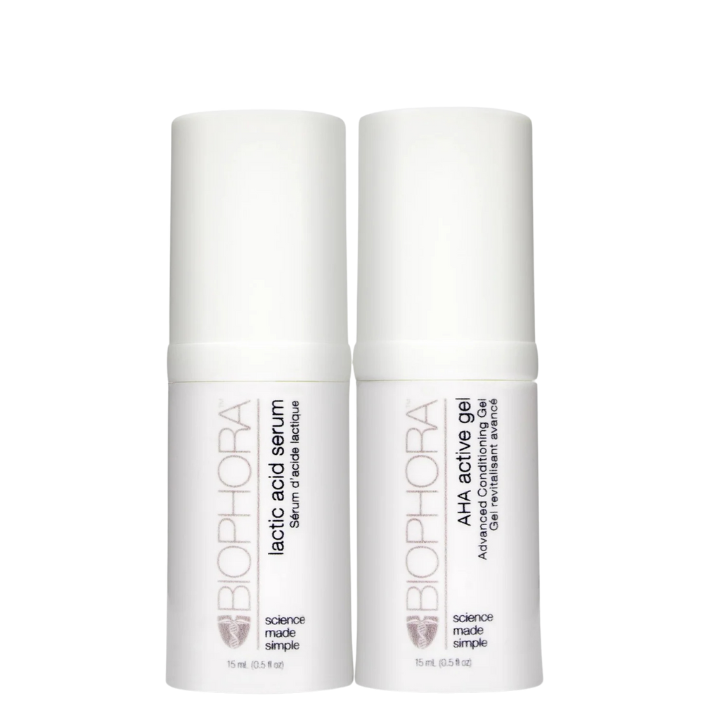 Two skincare products by Biophora on a white background
