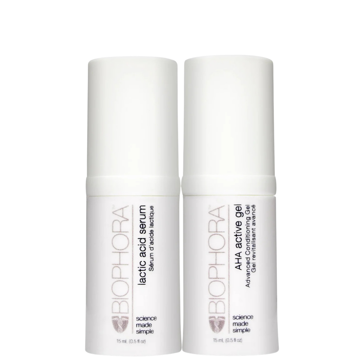 Two skincare products by Biophora on a white background