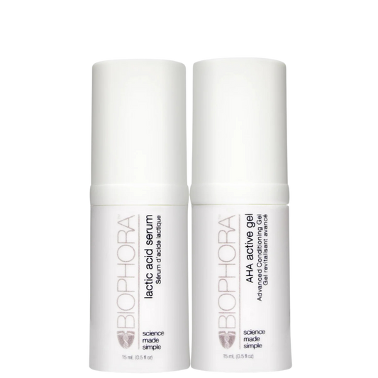 Two skincare products by Biophora on a white background