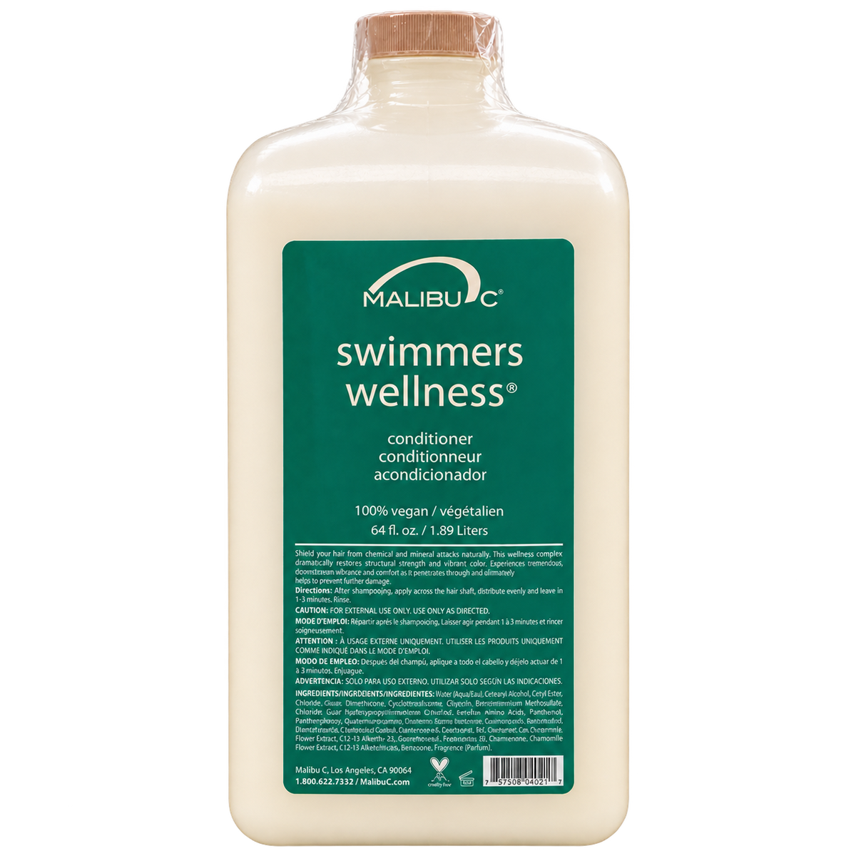 Buy Bulk 1.89 L bottle of Swimmers Wellness by Malibu C at Woodland Skin Renewal for chlorine removal for competitive swimmers in Canada.