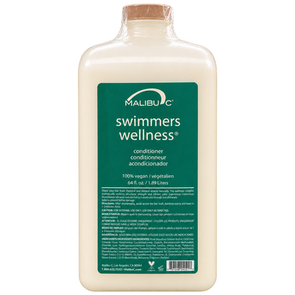 Buy Bulk 1.89 L bottle of Swimmers Wellness by Malibu C at Woodland Skin Renewal for chlorine removal for competitive swimmers in Canada.