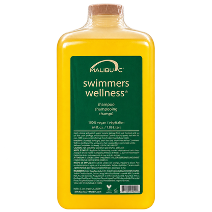 Bulk 1.89 L bottle of Swimmers Wellness by Malibu C for chlorine removal for competitive swimmers in Canada.