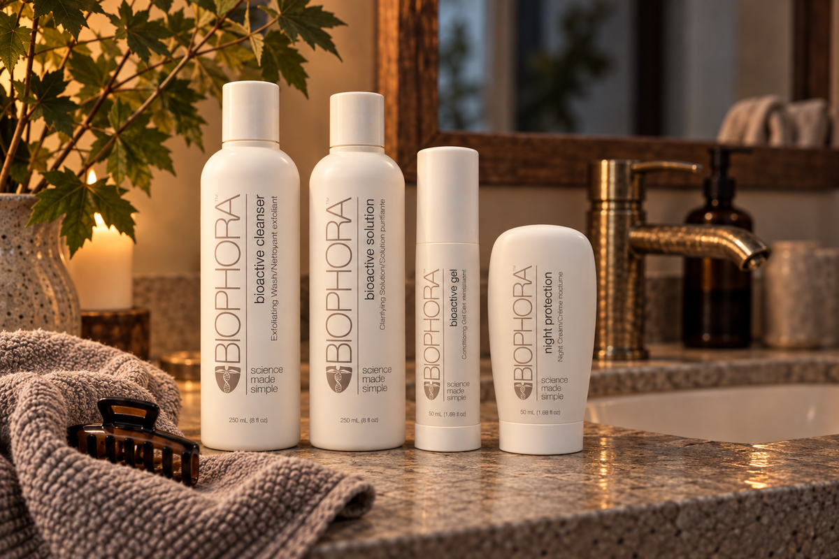 Shop Night time skin care routines at Woodland Skin Renewal featuring products by Biophora and Eltraderm